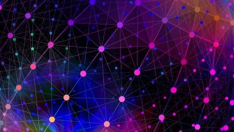 Abstract gradient 3d wireframe background 3d rendering Stock Illustration