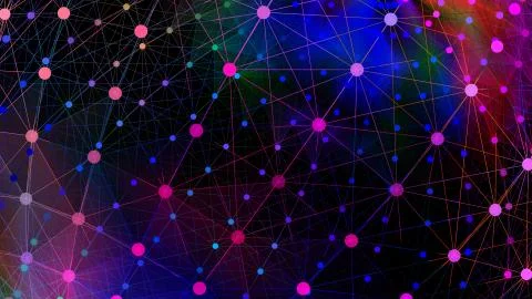 Abstract gradient 3d wireframe background 3d rendering Stock Illustration