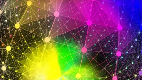 Abstract gradient 3d wireframe background 3d rendering Stock Illustration