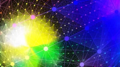 Abstract gradient 3d wireframe background 3d rendering Stock Illustration