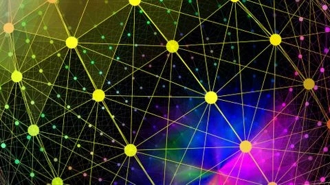 Abstract gradient 3d wireframe background 3d rendering Stock Illustration