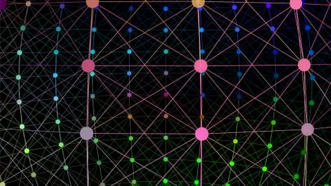 Abstract gradient 3d wireframe background 3d rendering Stock Illustration