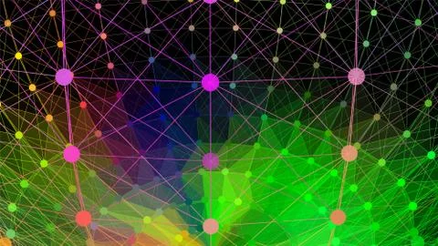 Abstract gradient 3d wireframe background 3d rendering Stock Illustration