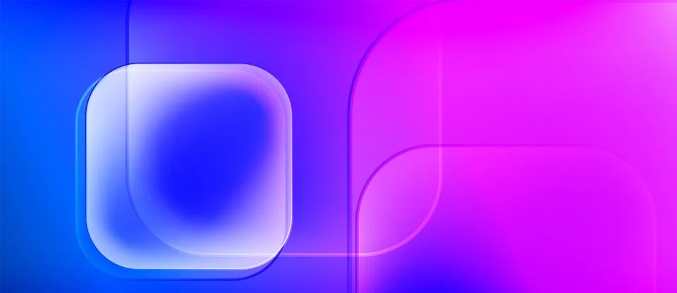 Abstract gradient background. Blue transitions into vibrant purple. Rounded 库存插图