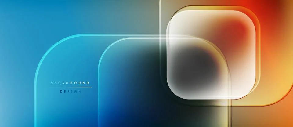 Abstract gradient background. Blue transitions to orange. Geometric shapes 库存插图