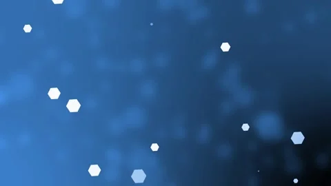 Abstract gradient background bokeh and scattered white hexagon shapes animati Stock Footage 335488087