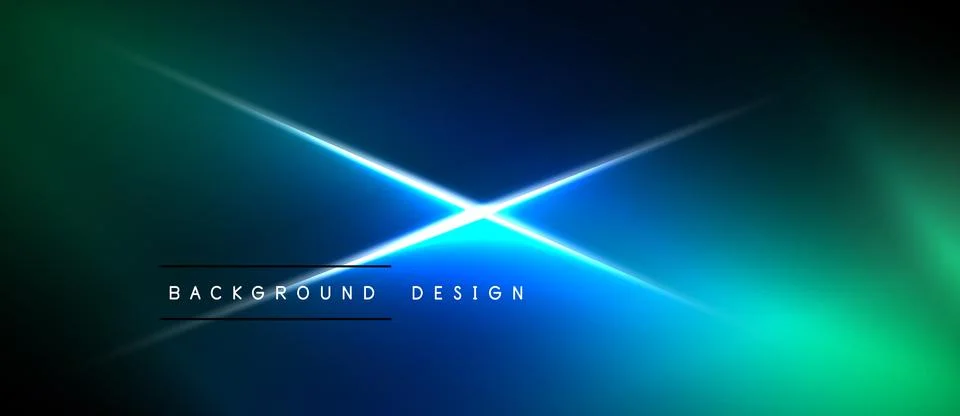 Abstract gradient background. Bright light streaks intersect. Text reads Stock Illustration