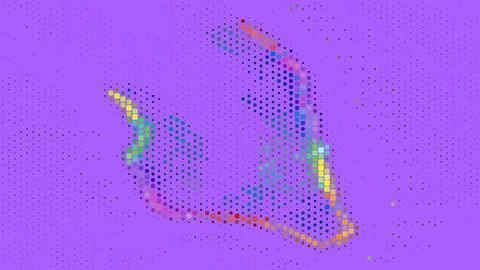 Abstract gradient background. Dots style. 2D rendering digital illustration.  Stock Illustration