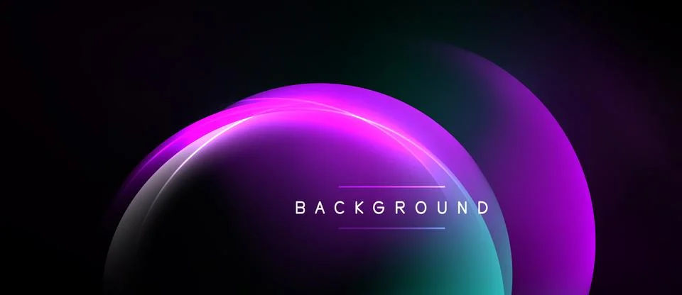 Abstract gradient background features curved shapes, vibrant purple, teal hue Ilustración de archivo