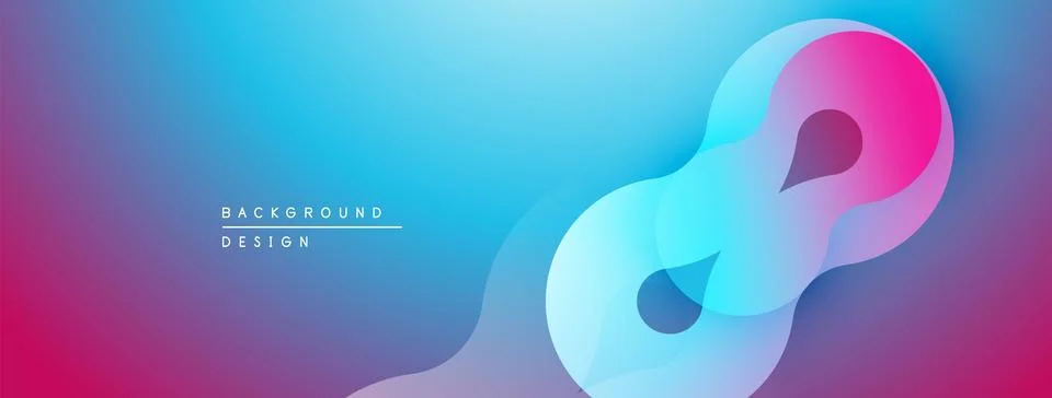 Abstract gradient background features flowing shapes. Pink, blue hues blend Illustrazione stock