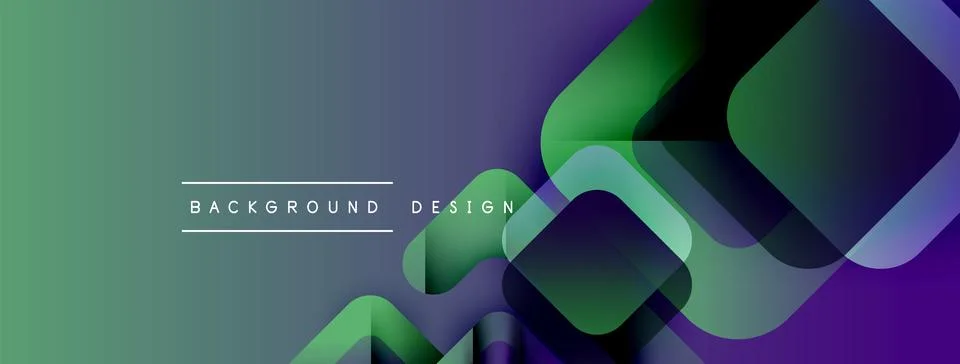 Abstract gradient background features overlapping rounded squares. Colors Illustrazione stock