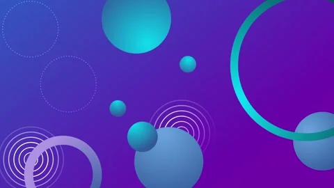 Abstract gradient background with floating circles and rings modern geometr.. Stock Footage 336872600