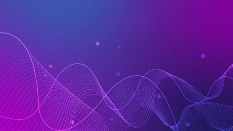 Abstract gradient background with flowing dotted wave lines and floating do.. Video stock 329511123