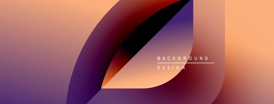 Abstract gradient background. Fluid shapes blend orange, purple, maroon hues. Stock Illustration