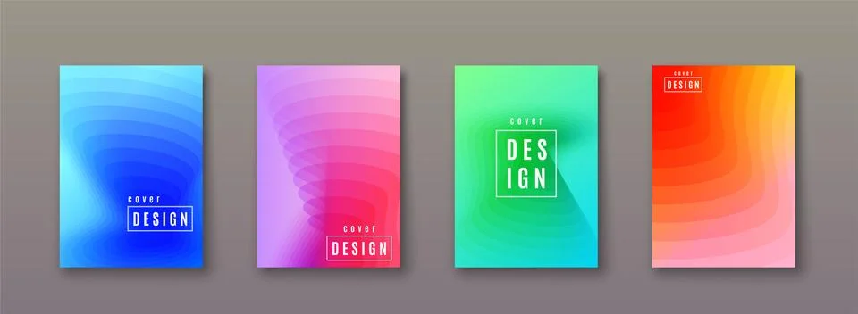 Abstract gradient background with geometric color shapes. Minimal cool covers Stock Illustration