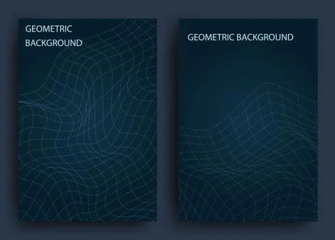 Abstract gradient background with geometric shapes and curved lines. Holographic Illustrazione stock