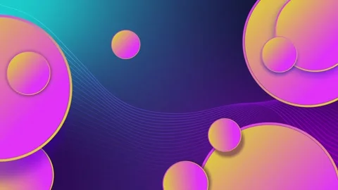 Abstract gradient background with glowing circles and flowing wave lines mo.. Stock Footage 336872459