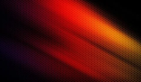 Abstract gradient background with hexagonal pattern, vibrant red and orange.. 库存插图