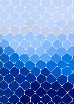 Abstract gradient background honeycomb light blue to the dark blue color Stock Illustration