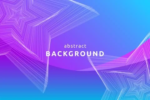 Abstract gradient background with line star shape in blue and purple colors.. Stock Illustration