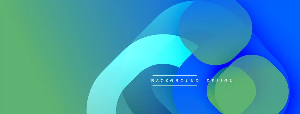 Abstract gradient background. Overlapping circles create dynamic visual effect. Stock Illustration