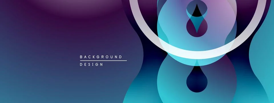 Abstract gradient background. Overlapping circles, flowing shapes create dynamic 스톡 일러스트