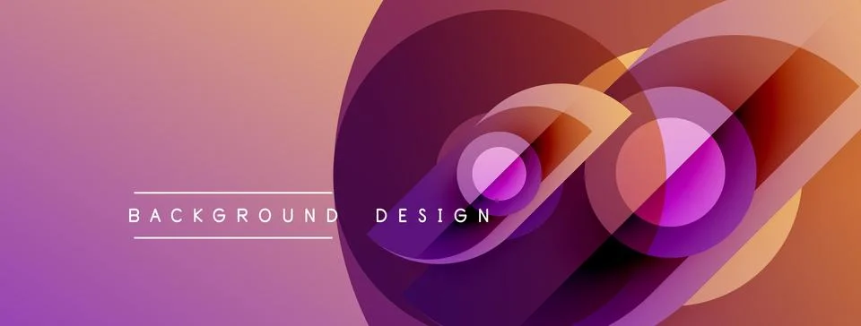 Abstract gradient background. Overlapping circles create dynamic visual effec Illustrazione stock