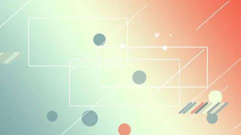 Abstract gradient background with overlapping geometric frames and floating.. Stock-Illustration
