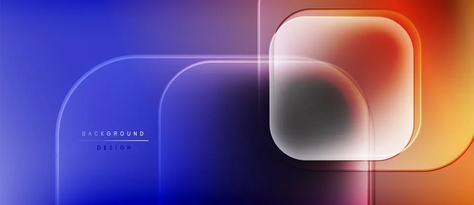 Abstract gradient background. Overlapping shapes create modern design. Blue, Stock Illustration