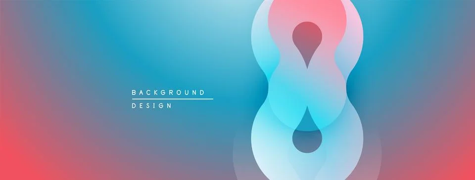Abstract gradient background. Overlapping shapes create infinity symbol. Blue, 스톡 일러스트