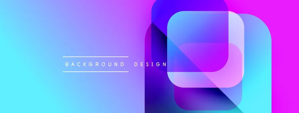 Abstract gradient background. Overlapping squares create dynamic visual effect. Illustrazione stock