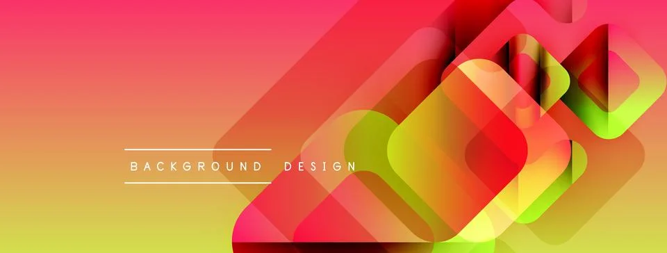 Abstract gradient background. Overlapping squares create dynamic visual effect. Illustrazione stock