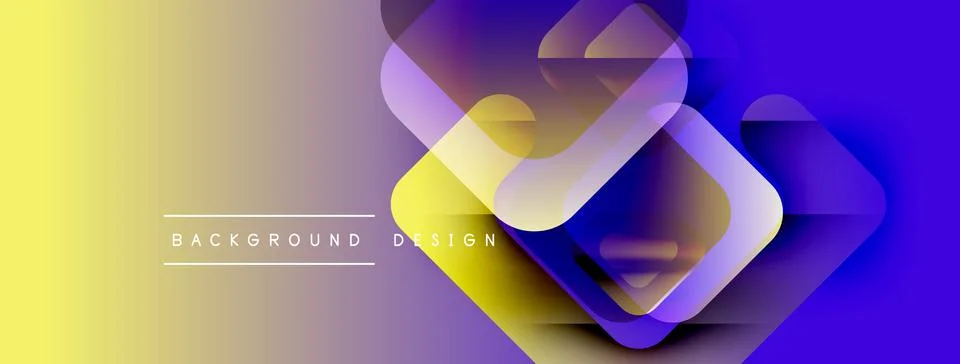 Abstract gradient background. Overlapping squares create dynamic visual effect. 库存插图