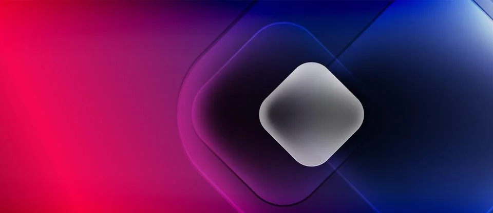 Abstract gradient background. Pink, purple, blue hues blend. Central diamond Stock Illustration