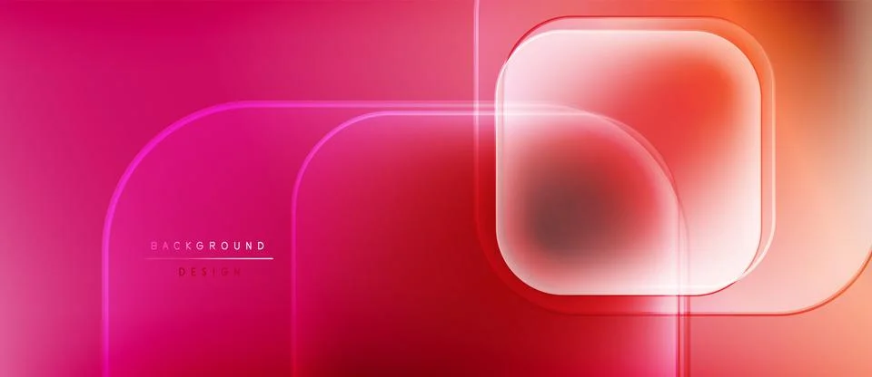 Abstract gradient background. Pink, red hues blend smoothly. Rounded rectangles Stock Illustration