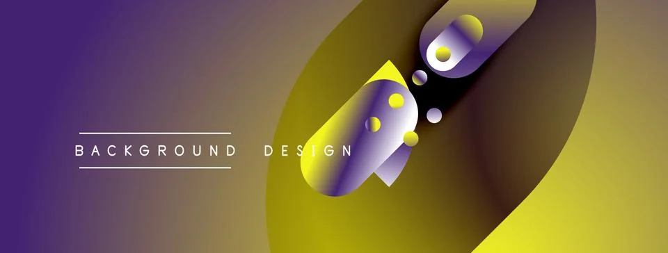 Abstract gradient background. Purple, yellow hues blend smoothly. Modern desi Illustrazione stock