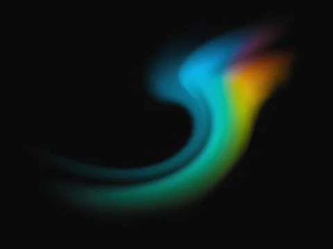 Abstract gradient background Rainbow glowing fluid curved shape Stock Illustration