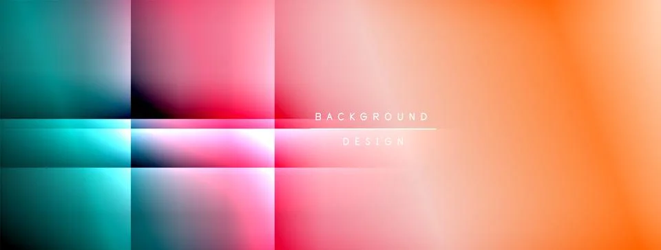 Abstract gradient background. Rectangular shapes blend vibrant colors, creating Illustrazione stock