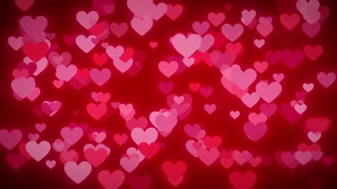 Abstract gradient background with red hearts shape flowing - infinite loop Stock Footage 168511716