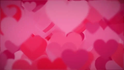 Abstract gradient background with red hearts shape flowing - infinite loop 004 Video stock 168666829