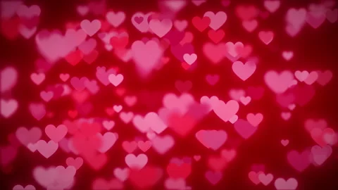 Abstract gradient background with red hearts shape flowing - infinite loop 002 Stock Footage 168921362