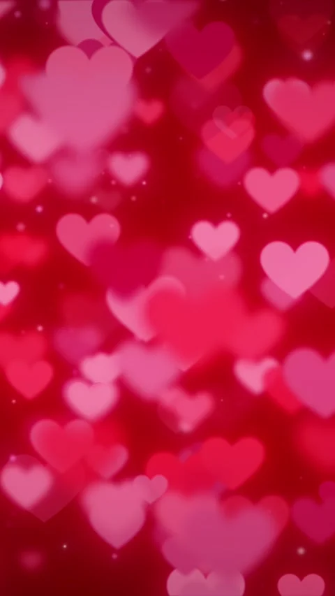 Abstract gradient background with red hearts shape flowing - Vertical loope.. Stock Footage 226237166