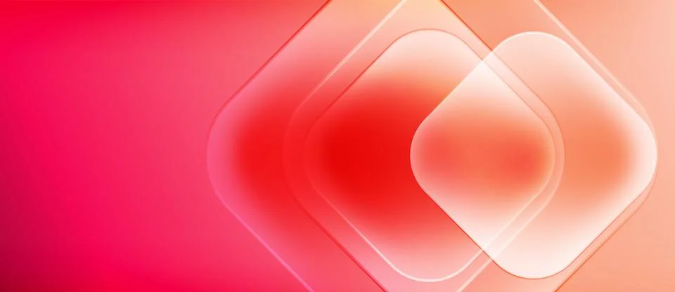 Abstract gradient background. Red, orange hues blend smoothly. Overlapping Illustrazione stock