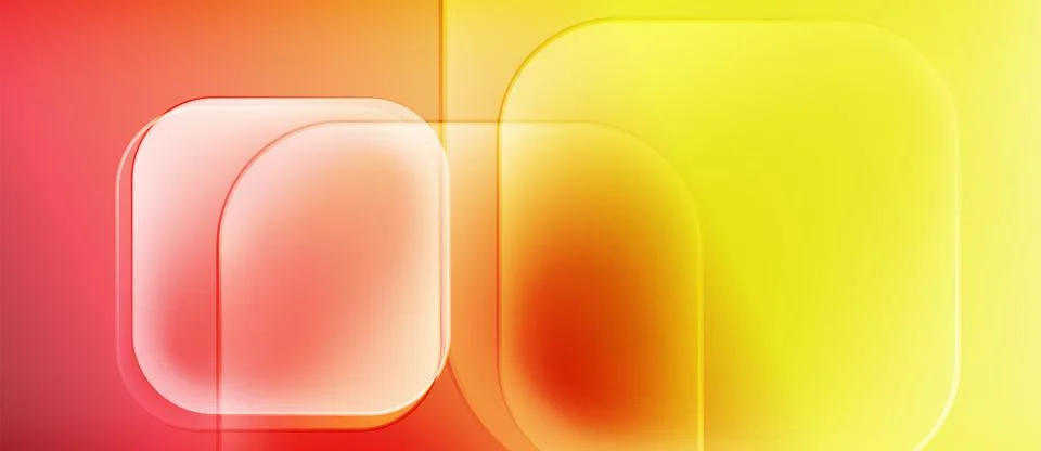 Abstract gradient background. Red, orange, yellow hues blend smoothly. Rounded Stock Illustration