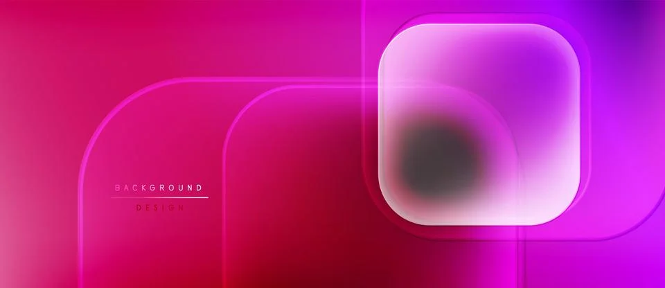 Abstract gradient background. Rounded rectangles overlap creating dynamic visual Stock Illustration