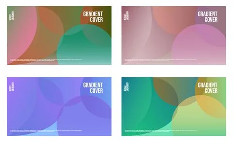Abstract Gradient Background Set with Overlapping Transparent Circles Stock Illustration