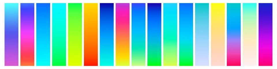 Abstract gradient background set. Soft color palette of blue, pink, purple an Stock Illustration