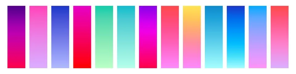 Abstract gradient background set. Soft color palette of blue, pink, purple .. Stock Illustration
