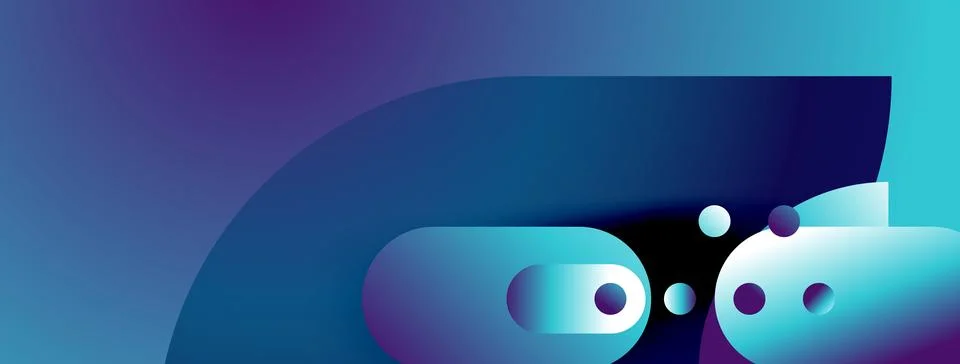 Abstract gradient background. Shapes suggest underwater scene, bubbles, flowi Stock Illustration