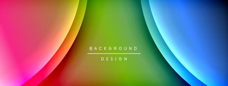 Abstract gradient background. Smooth colorful waves create dynamic visual effect Stock Illustration